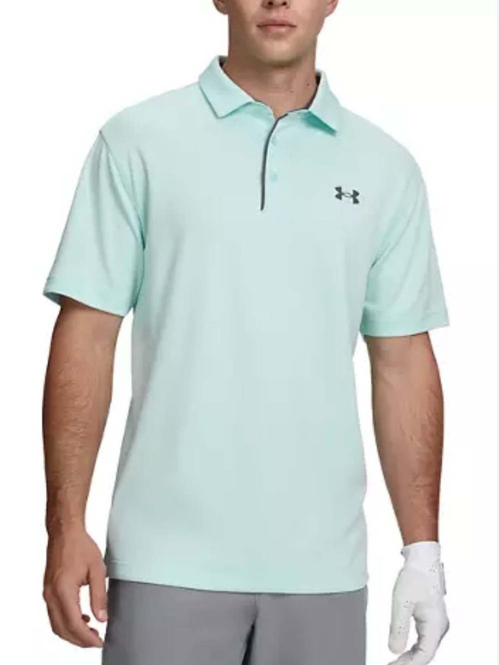 Under Armour HeatGear Golf Polo Shirt XL Mint Green Performance Short Sleeve
